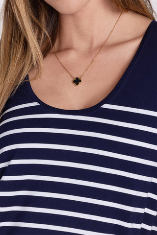 Daydream in Deep Sea Blue White