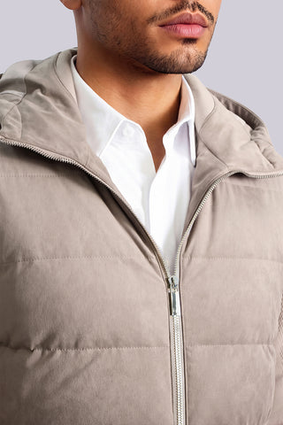 Velour Down in Light Beige
