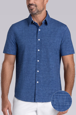 horizon blue dress shirt Mens Blue Button Up Dress Shirt