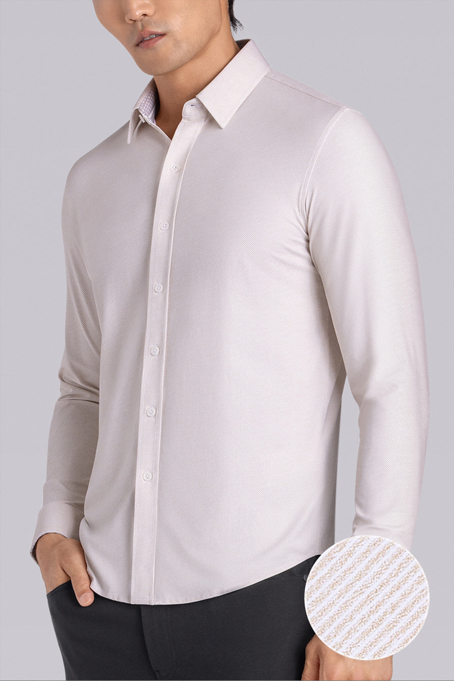 Buttercloth Men's Elusive In Champagne Shirt - The World's Most Comfortable Dress Shirts - As Featured On ABC's Shark Tank - L