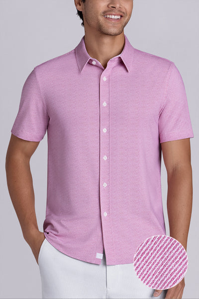 raspberry dress shirt Men's Long Convertible Collar Dress Shirt with Free Cufflink