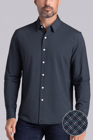 Buttercloth Men's Empower In Black Green Shirt - The World's Most Comfortable Dress Shirts - Cooling Icy Cotton Mint Fiber Fabric