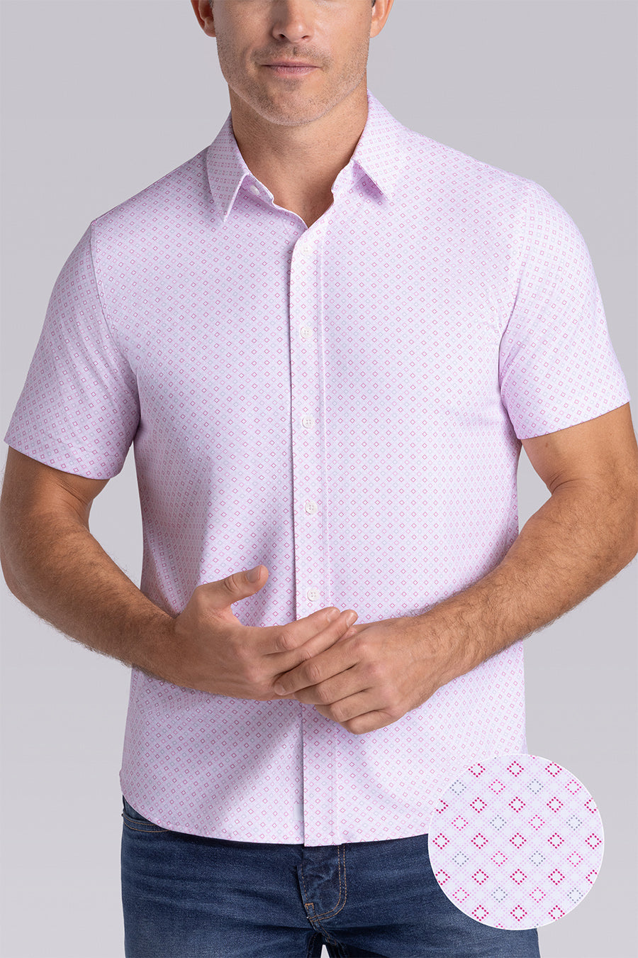 Buttercloth Men's Synergy in Light Pink Shirt - The World's Most Comfortable Dress Shirts - As Featured On ABC's Shark Tank - XL