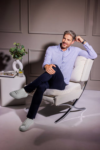 light blue dress shirt navy pants How to Style Navy Blue Dress Pants The Suit Depot