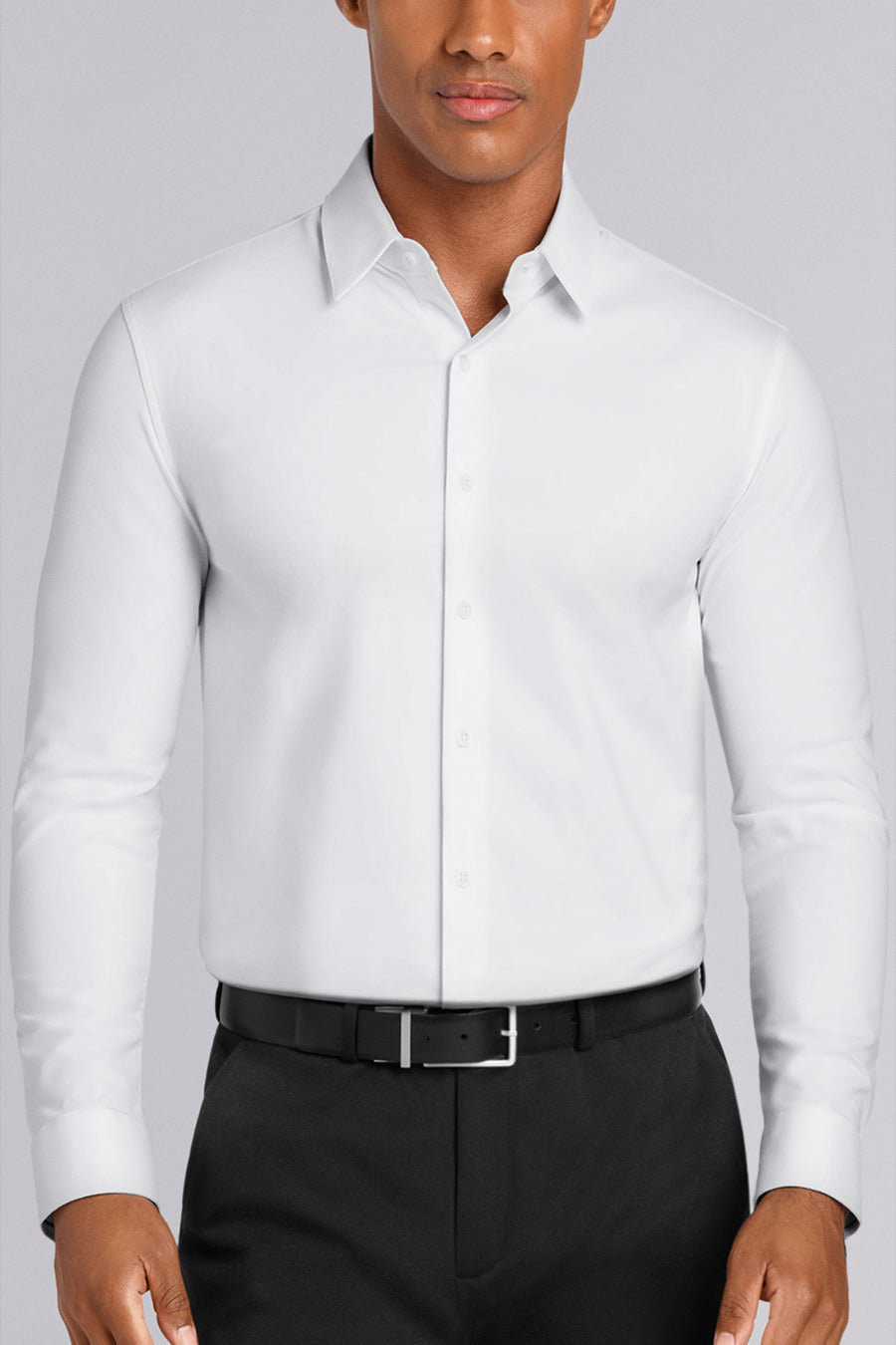 Buttercloth Men's Tenacity In Icy Cotton White Shirt - The World's Most Comfortable Dress Shirts - Cooling Icy Cotton Mint Fiber Fabric