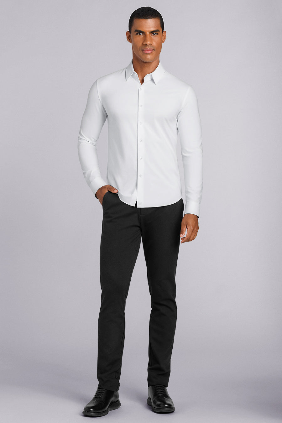 man in white dress shirt Dress Shirt in White Classic and Tailored Elegance M