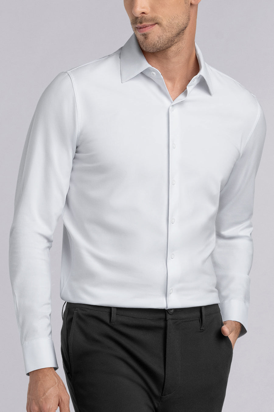Buttercloth Men's Tenacity In Icy Cotton White Shirt - The World's Most Comfortable Dress Shirts - Cooling Icy Cotton Mint Fiber Fabric - As Featured Buttercloth Men's Tenacity In Icy Cotton White Shirt - The World's Most Comfortable Dress Shirts - Cooling Icy Cotton Mint Fiber Fabric - As Featured